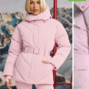 Oh Polly Bo Tee pink ski jacket size medium